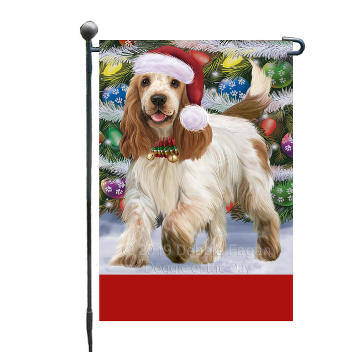 Personalized Trotting in the Snow Cocker Spaniel Dog Custom Garden Flags GFLG-DOTD-A60709