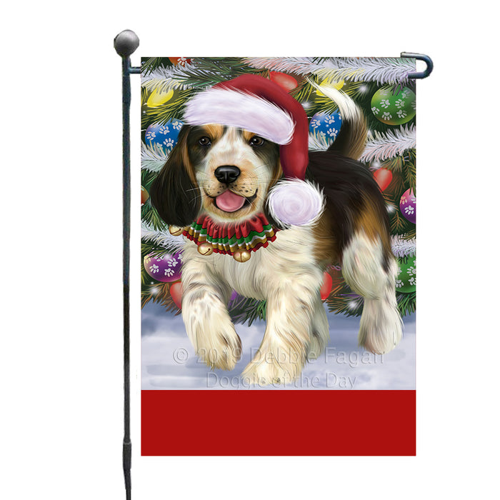 Personalized Trotting in the Snow Cocker Spaniel Dog Custom Garden Flags GFLG-DOTD-A60711