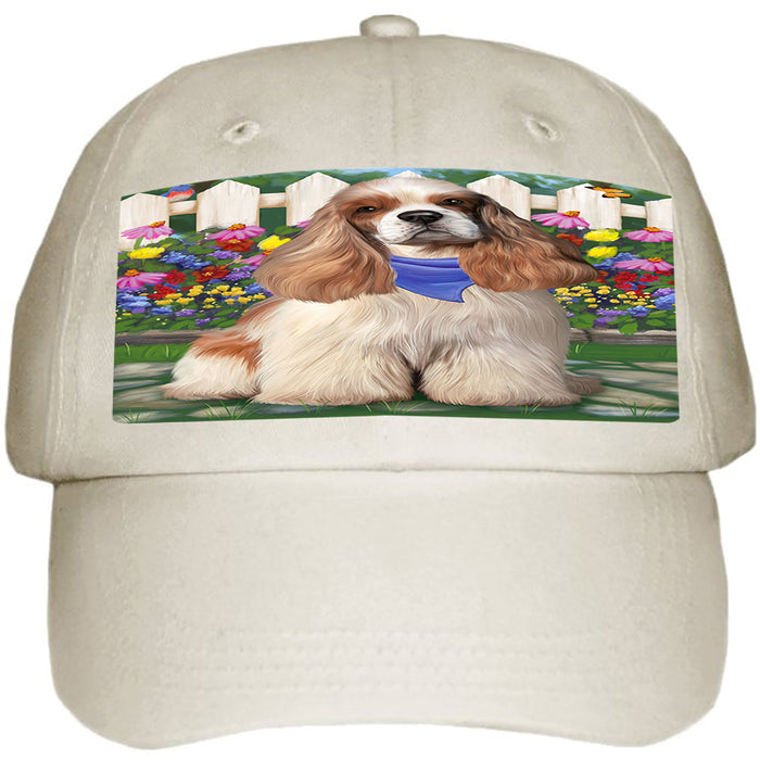 Spring Floral Cocker Spaniel Dog Ball Hat Cap HAT60483