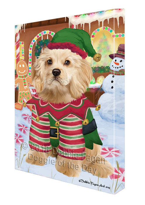 Christmas Gingerbread House Candyfest Cocker Spaniel Dog Canvas Print Wall Art Décor CVS129050