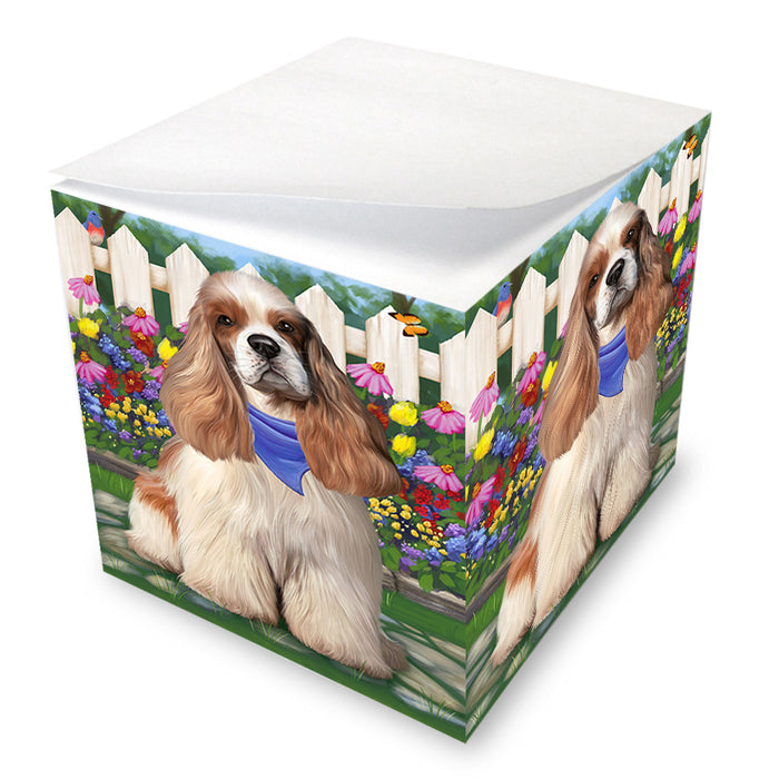 Spring Floral Cocker Spaniel Dog Note Cube NOC52198