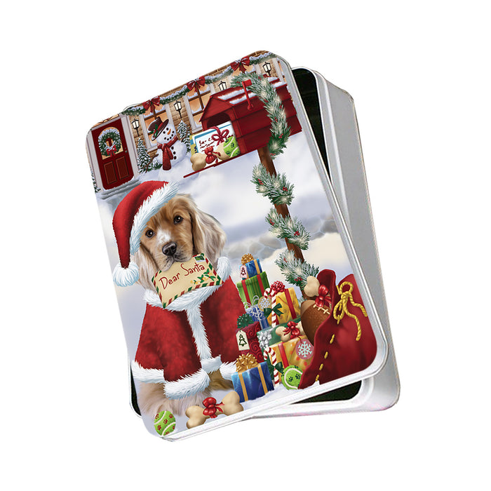 Cocker Spaniel Dog Dear Santa Letter Christmas Holiday Mailbox Photo Storage Tin PITN53533
