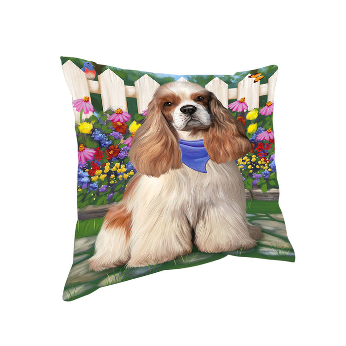 Spring Floral Cocker Spaniel Dog Pillow PIL65156