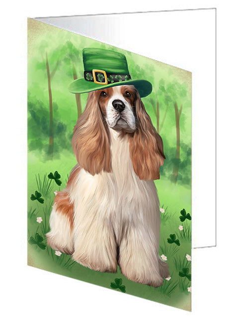St. Patricks Day Irish Portrait Cocker Spaniel Dog Handmade Artwork Assorted Pets Greeting Cards and Note Cards with Envelopes for All Occasions and Holiday Seasons GCD76505