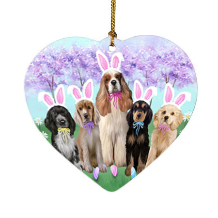 Easter Holiday Cocker Spaniel Dog Heart Christmas Ornament HPOR57294