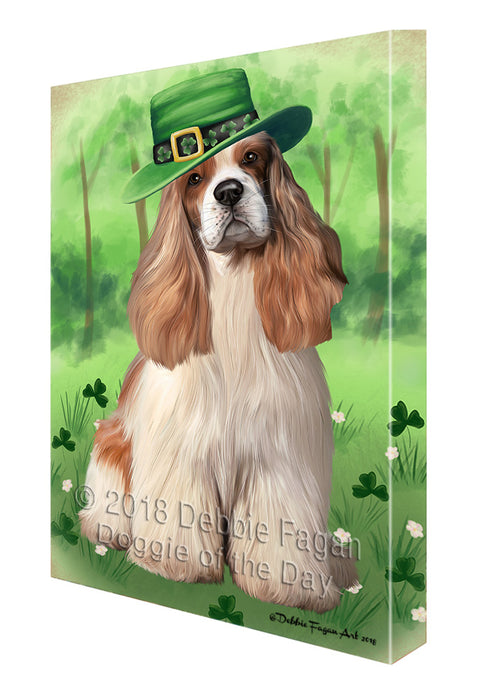 St. Patricks Day Irish Portrait Cocker Spaniel Dog Canvas Print Wall Art Décor CVS135413