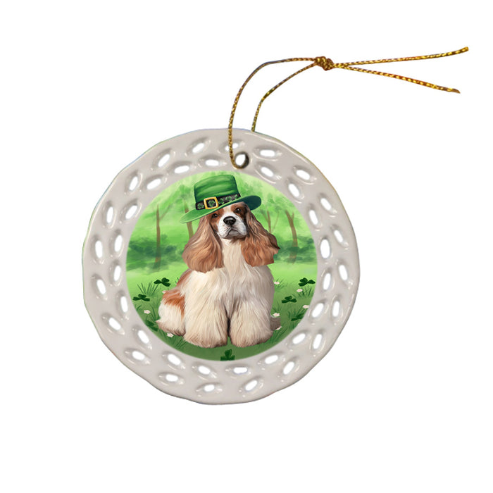 St. Patricks Day Irish Portrait Cocker Spaniel Dog Ceramic Doily Ornament DPOR57937