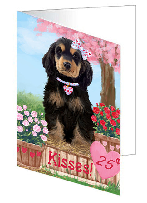 Rosie 25 Cent Kisses Cocker Spaniel Dog Handmade Artwork Assorted Pets Greeting Cards and Note Cards with Envelopes for All Occasions and Holiday Seasons GCD72062