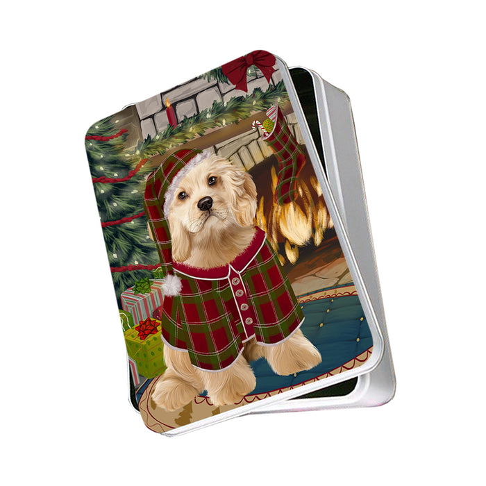 The Stocking was Hung Cocker Spaniel Dog Photo Storage Tin PITN55227