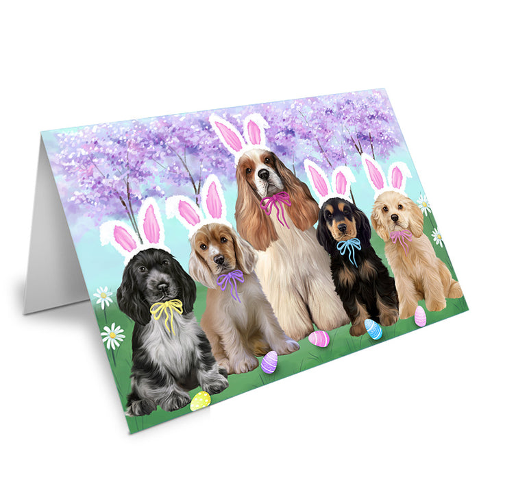 Easter Holiday Cocker Spaniel Dog Handmade Artwork Assorted Pets Greeting Cards and Note Cards with Envelopes for All Occasions and Holiday Seasons GCD76193