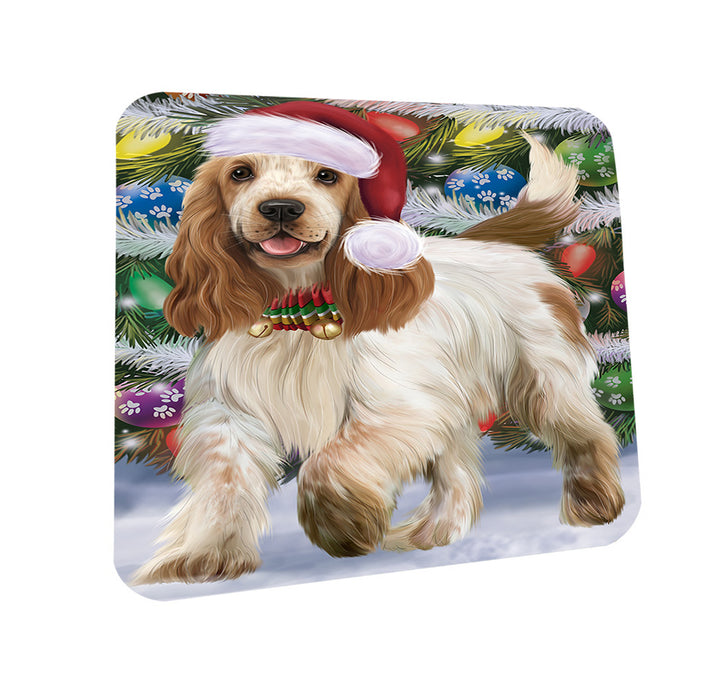 Trotting in the Snow Cocker Spaniel Dog Coasters Set of 4 CST55390