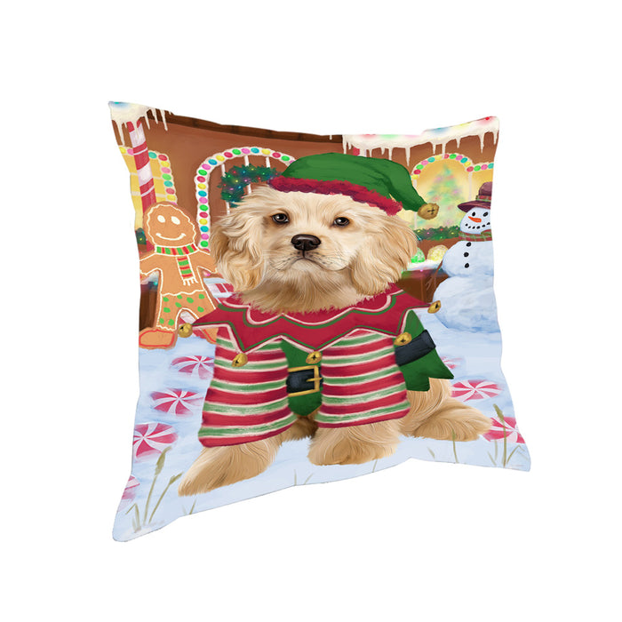 Christmas Gingerbread House Candyfest Cocker Spaniel Dog Pillow PIL79548