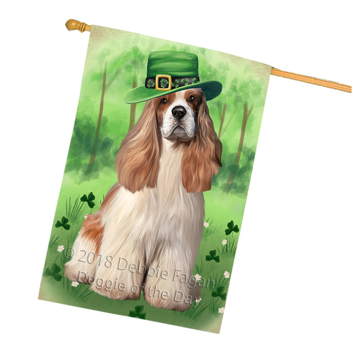 St. Patricks Day Irish Portrait Cocker Spaniel Dog House Flag FLG65021