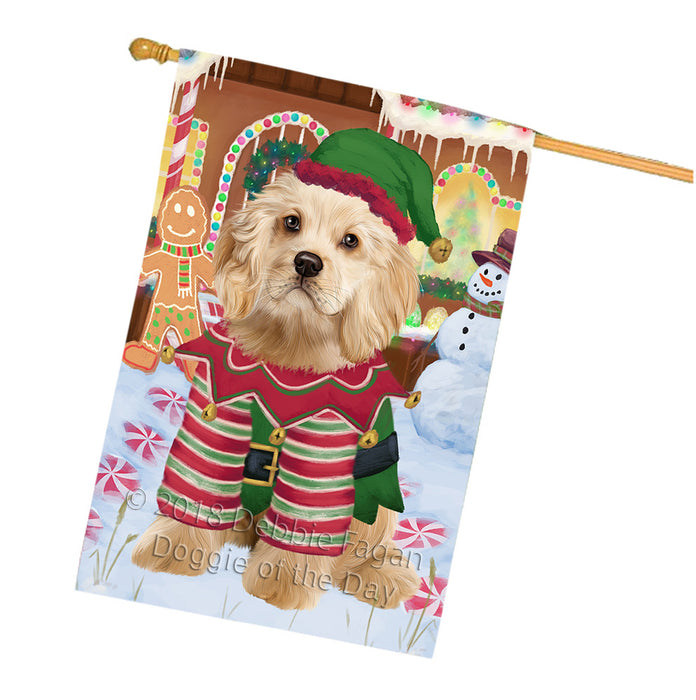 Christmas Gingerbread House Candyfest Cocker Spaniel Dog House Flag FLG56998