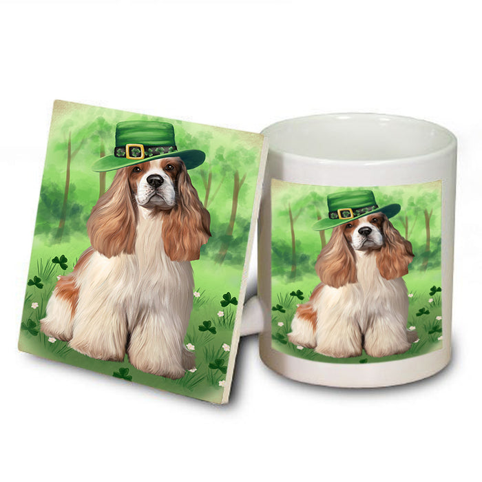 St. Patricks Day Irish Portrait Cocker Spaniel Dog Mug and Coaster Set MUC56989