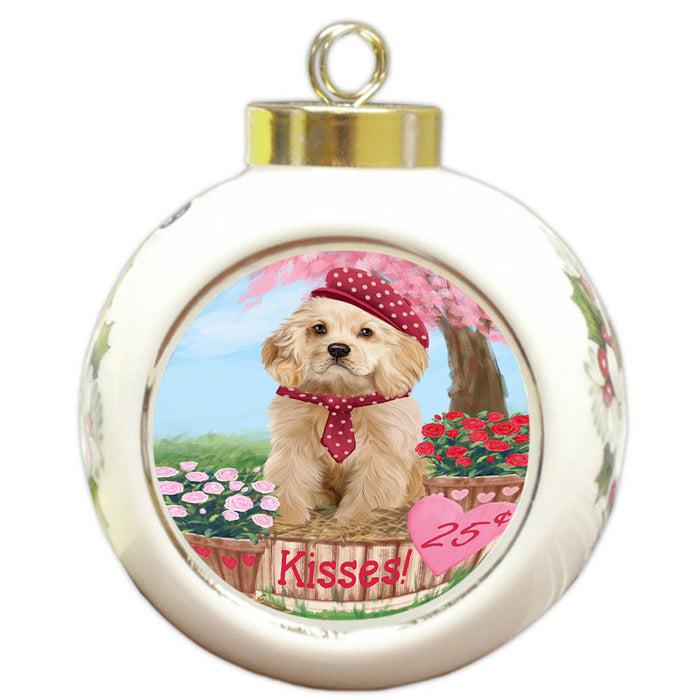 Rosie 25 Cent Kisses Cocker Spaniel Dog Round Ball Christmas Ornament RBPOR56206