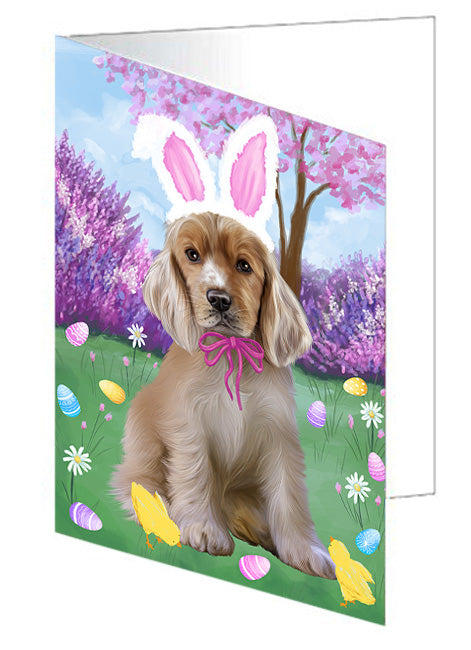 Easter Holiday Cocker Spaniels Dog Handmade Artwork Assorted Pets Greeting Cards and Note Cards with Envelopes for All Occasions and Holiday Seasons GCD76196
