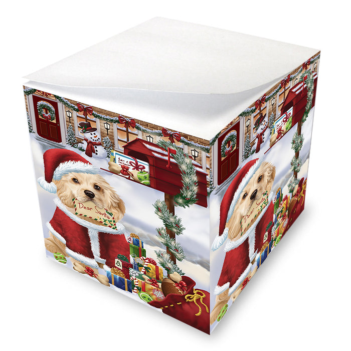 Cocker Spaniel Dog Dear Santa Letter Christmas Holiday Mailbox Note Cube NOC55180