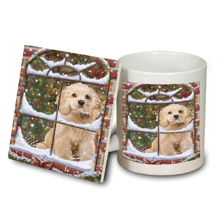 Please Come Home For Christmas Cocker Spaniel Dog Sitting In Window Mug and Coaster Set MUC53618