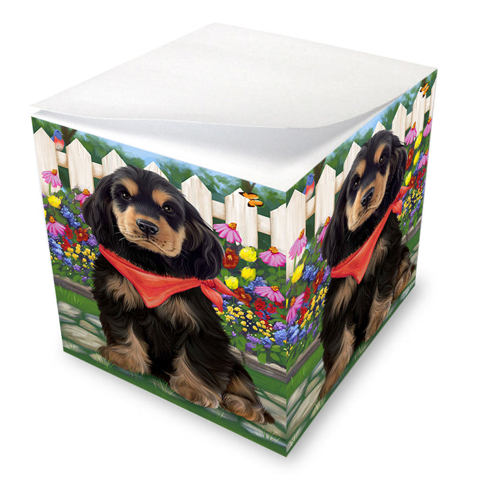 Spring Floral Cocker Spaniel Dog Note Cube NOC52199