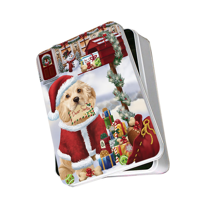 Cocker Spaniel Dog Dear Santa Letter Christmas Holiday Mailbox Photo Storage Tin PITN53534