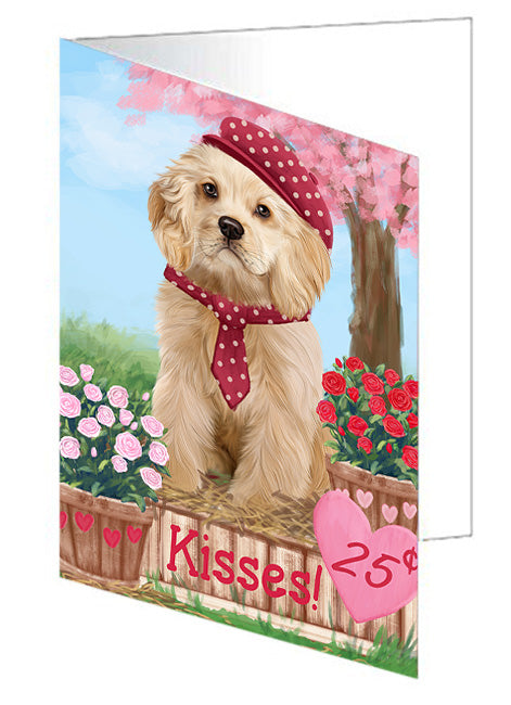 Rosie 25 Cent Kisses Cocker Spaniel Dog Handmade Artwork Assorted Pets Greeting Cards and Note Cards with Envelopes for All Occasions and Holiday Seasons GCD72065