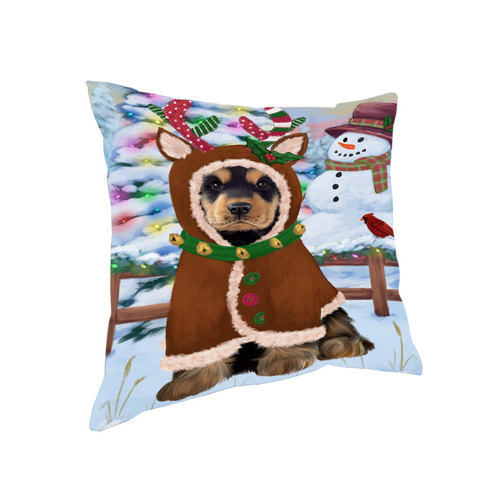 Christmas Gingerbread House Candyfest Cocker Spaniel Dog Pillow PIL79552