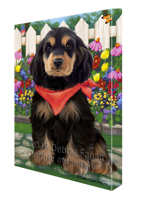 Spring Floral Cocker Spaniel Dog Canvas Print Wall Art Décor CVS87056