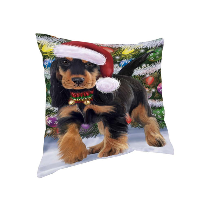 Trotting in the Snow Cocker Spaniel Dog Pillow PIL70660