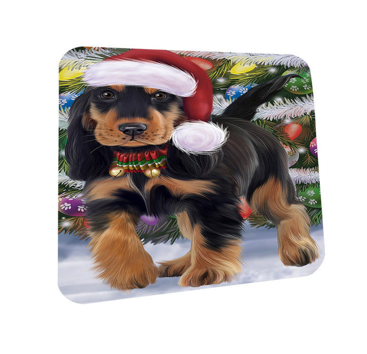 Trotting in the Snow Cocker Spaniel Dog Coasters Set of 4 CST55391
