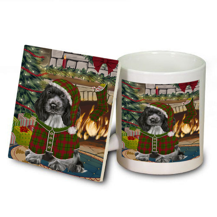 The Stocking was Hung Cocker Spaniel Dog Mug and Coaster Set MUC55277