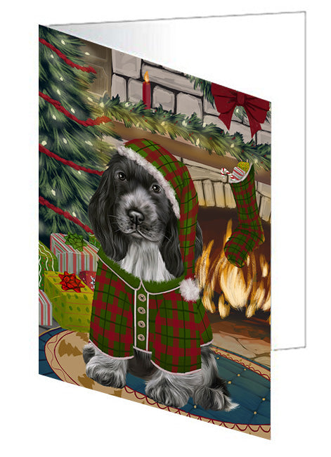 The Stocking was Hung Blue Heeler Dog Handmade Artwork Assorted Pets Greeting Cards and Note Cards with Envelopes for All Occasions and Holiday Seasons GCD70193