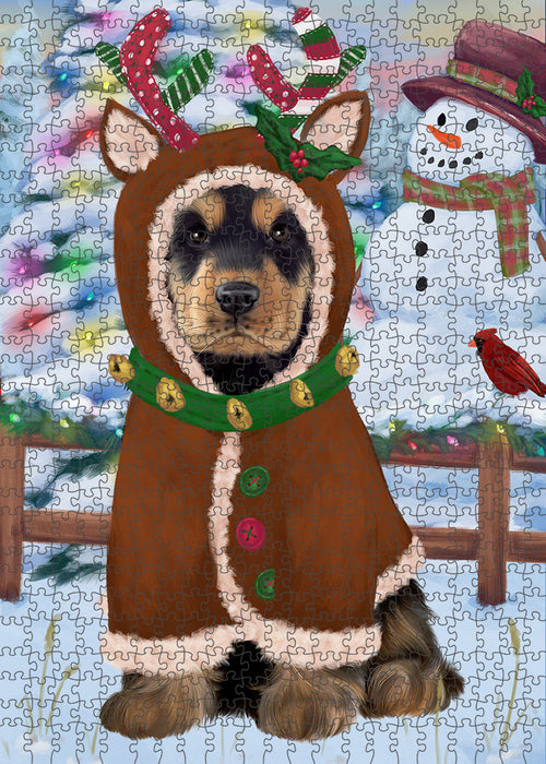 Christmas Gingerbread House Candyfest Cocker Spaniel Dog Puzzle with Photo Tin PUZL93460