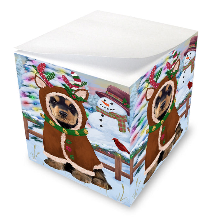 Christmas Gingerbread House Candyfest Cocker Spaniel Dog Note Cube NOC54387