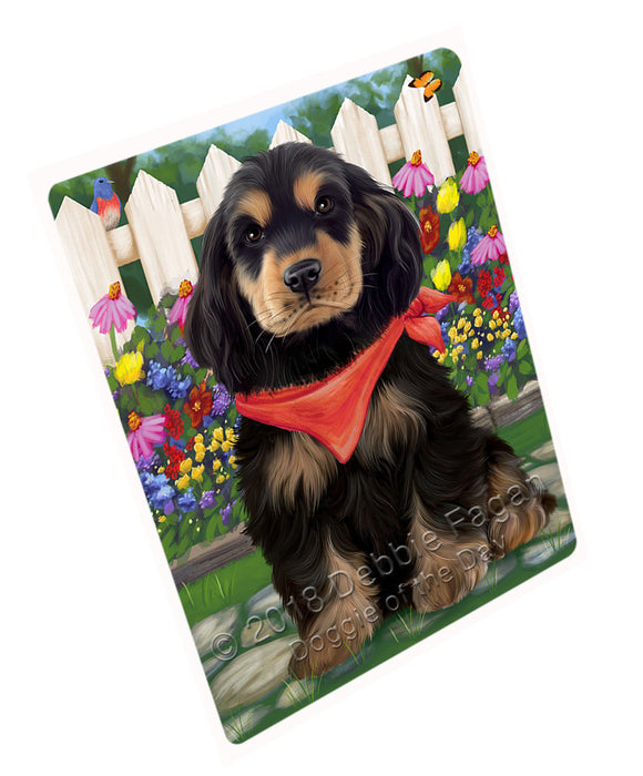 Spring Floral Cocker Spaniel Dog Large Refrigerator / Dishwasher Magnet RMAG73692