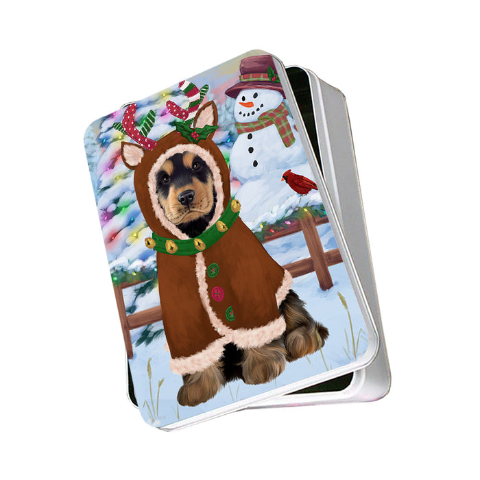 Christmas Gingerbread House Candyfest Cocker Spaniel Dog Photo Storage Tin PITN56258