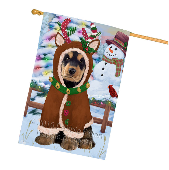 Christmas Gingerbread House Candyfest Cocker Spaniel Dog House Flag FLG56999