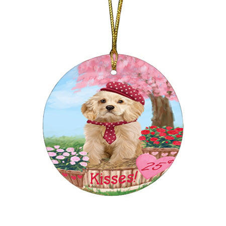 Rosie 25 Cent Kisses Cocker Spaniel Dog Round Flat Christmas Ornament RFPOR56206