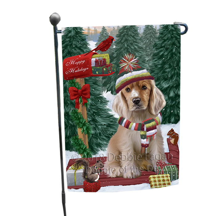 Merry Christmas Woodland Sled Cocker Spaniel Dog Garden Flag GFLG55204