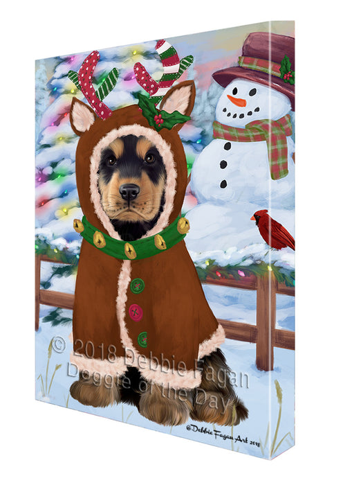 Christmas Gingerbread House Candyfest Cocker Spaniel Dog Canvas Print Wall Art Décor CVS129059