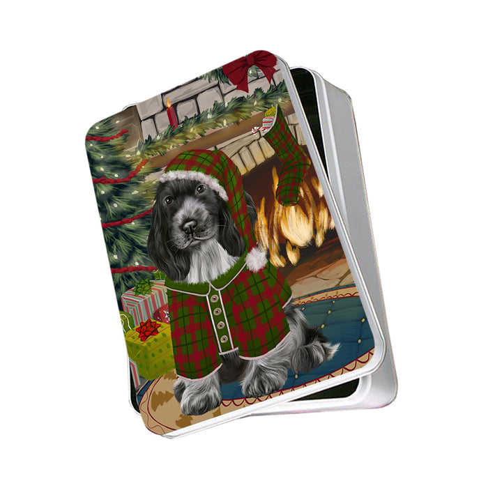The Stocking was Hung Cocker Spaniel Dog Photo Storage Tin PITN55228