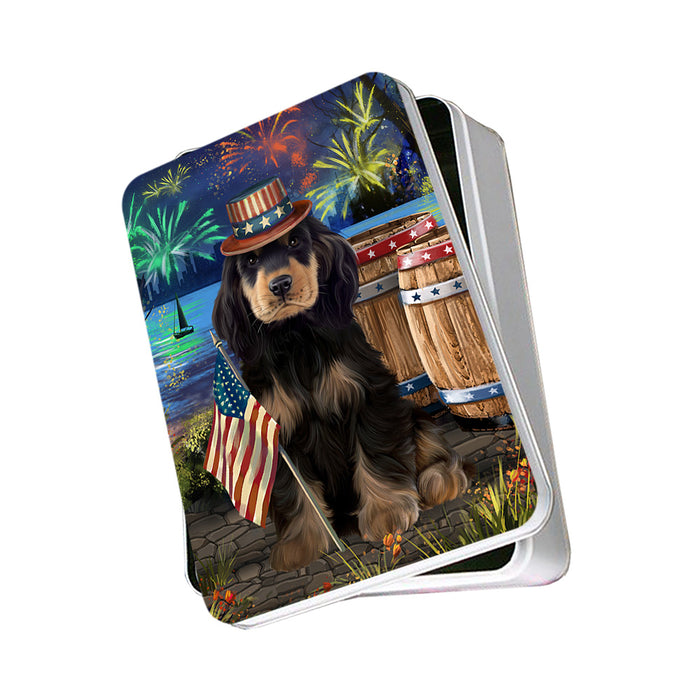 4th of July Independence Day Fireworks Cocker Spaniel Dog at the Lake Photo Storage Tin PITN51135