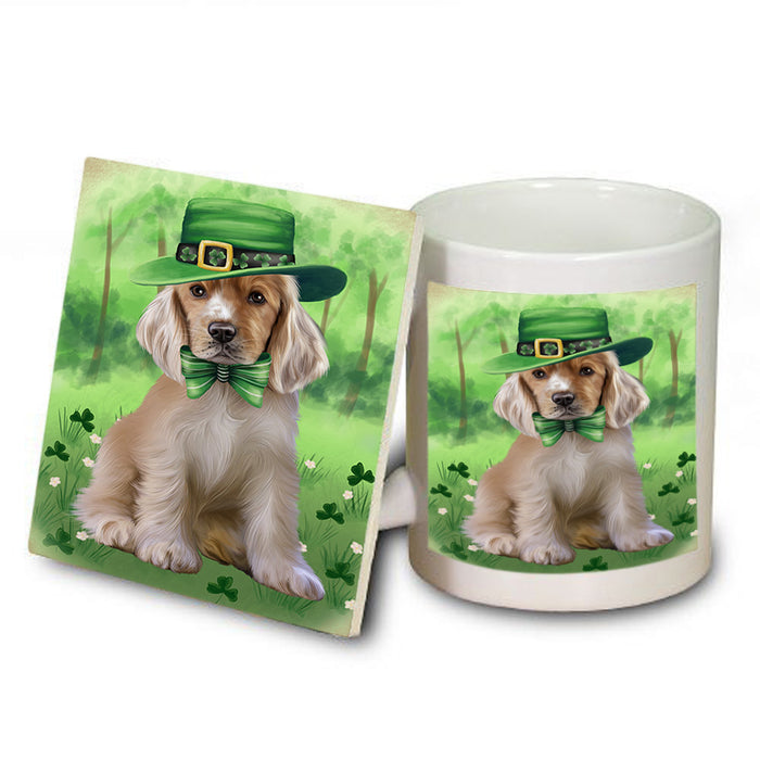 St. Patricks Day Irish Portrait Cocker Spaniel Dog Mug and Coaster Set MUC56991