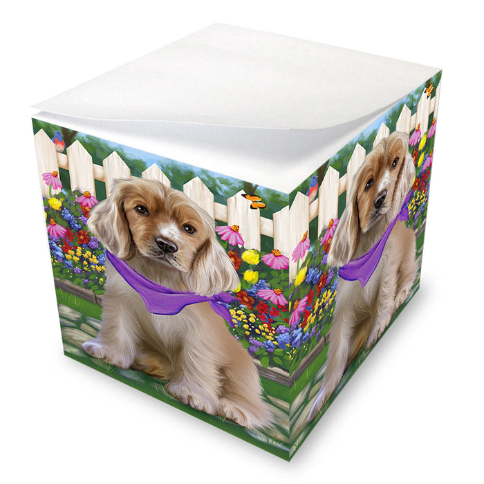 Spring Floral Cocker Spaniel Dog Note Cube NOC52200