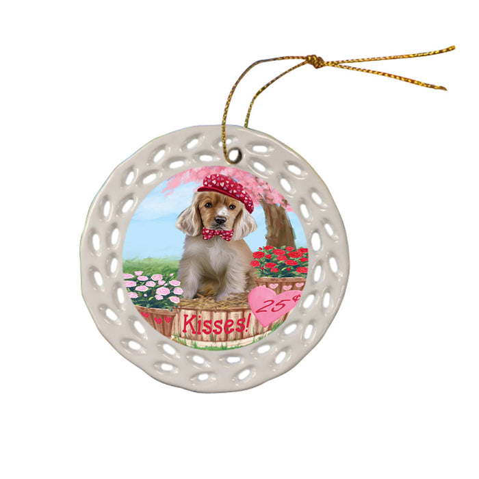 Rosie 25 Cent Kisses Cocker Spaniel Dog Ceramic Doily Ornament DPOR56207