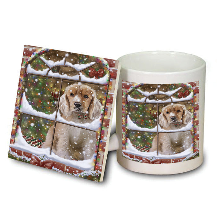 Please Come Home For Christmas Cocker Spaniel Dog Sitting In Window Mug and Coaster Set MUC53619