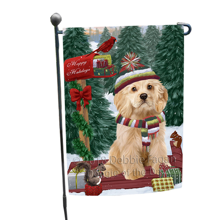 Merry Christmas Woodland Sled Cocker Spaniel Dog Garden Flag GFLG55205