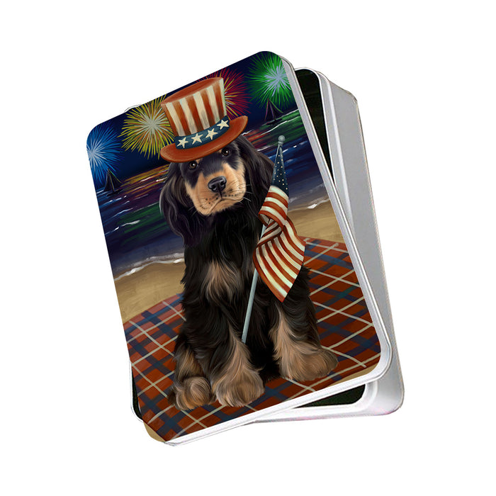 4th of July Independence Day Firework Cocker Spaniel Dog Photo Storage Tin PITN52425