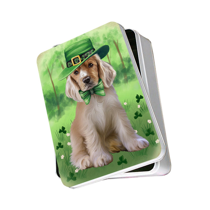 St. Patricks Day Irish Portrait Cocker Spaniel Dog Photo Storage Tin PITN56942