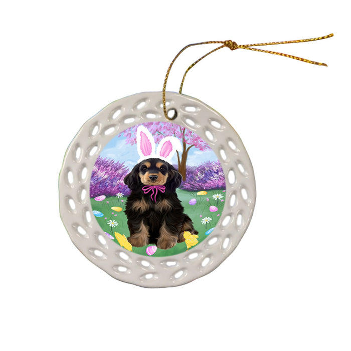 Easter Holiday Cocker Spaniel Dog Ceramic Doily Ornament DPOR57296